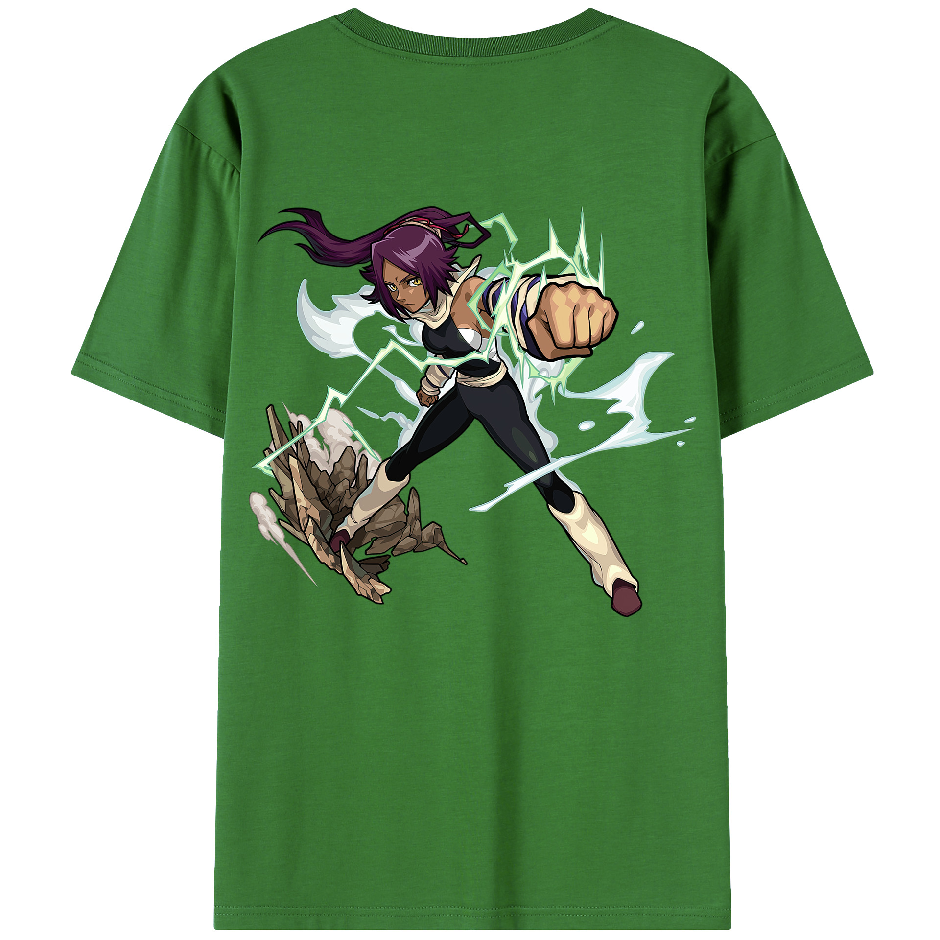 （画像用） ブリーチ 四楓院 夜一（しほういん よるいち） BLEACH Shihouin Yoruichi レディース半袖Tシャツ(バックプリント)